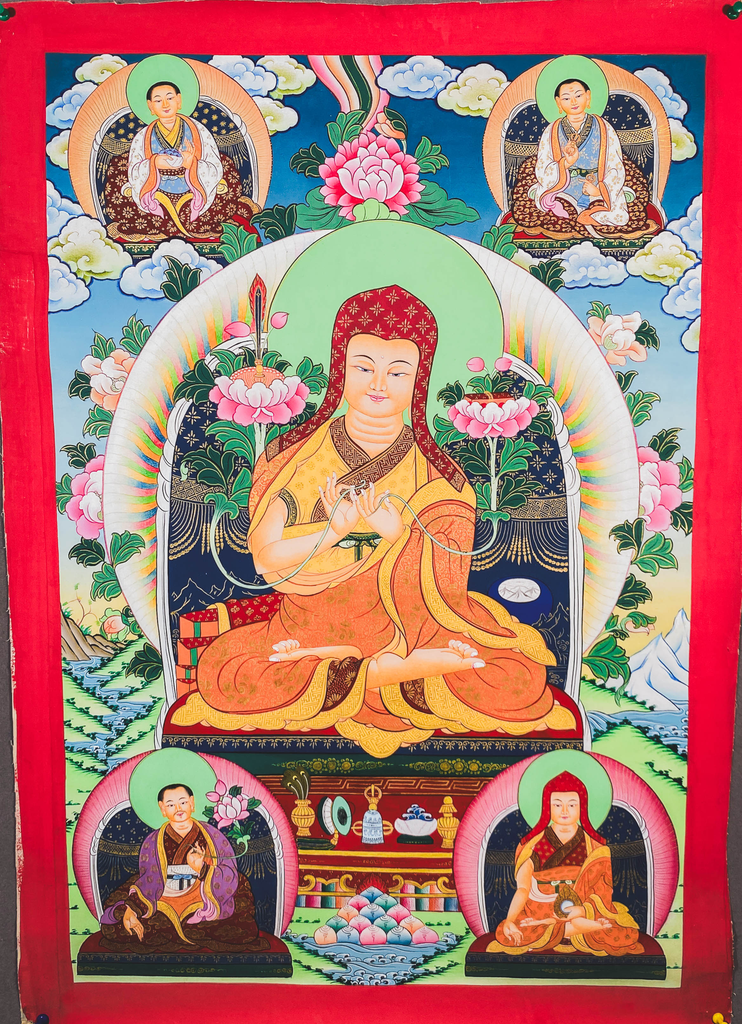 Sakya Pandita Thangka – Five Founders Assembly
