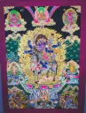 Rare Palden Lhamo Thangka – Yab-Yum Consort Assembly – Fierce Protection