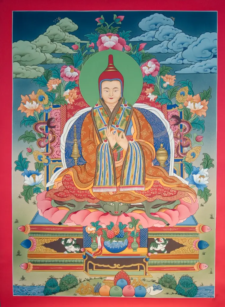 Atisha Dipamkara Shrijnana Thangka – The Lamp of the Path – Sacred Lineage Art