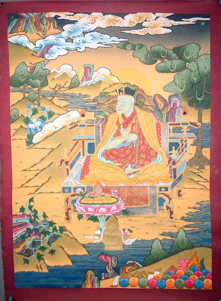 1st Karmapa Dusum Khyenpa Thangka – The Lineage Founder – Knower of the Three Times