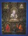 Vajrasattva Thangka with Manjushri, Amitayus, Amoghasiddhi & Vairocana – Nagthang Gold Assembly