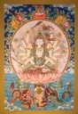 Lhamo Chundi Thangka – Eighteen-Armed Cundī Devi – Menri Style