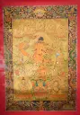 Golden Manjushri Thangka – Five Dhyani Buddhas with Chenrezig and Vajrapani