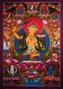 Rigsum Thangka with Five Dhyani Buddhas (Manjushri, Chenrezig & Vajrapani)