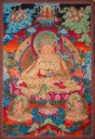 Guru Rinpoche with Yeshe Tsogyal & Mandarva with Blessing of Amitabha Buddha Thangka